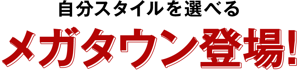 自分スタイルを選べる メガタウン登場！