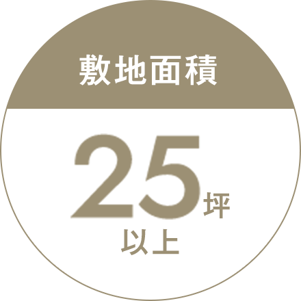 敷地面積　25坪以上